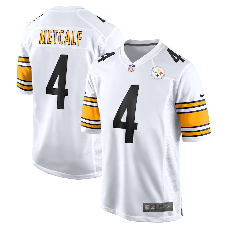 Men Pittsburgh Steelers #4 DK Metcalf Nike White 2025 Game Player NFL Jersey
